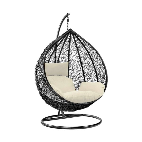 Black Egg Chair & White Cushion