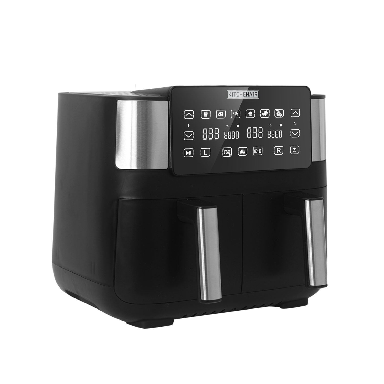 Double Basket Air Fryer, Large Digital Display, 2x 3.8 Litre Drawer