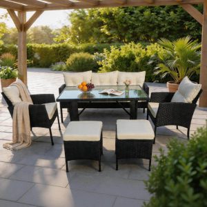 7 Seater Garden Rattan Sofa Set