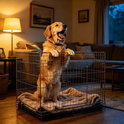 Dog Barking in Crate